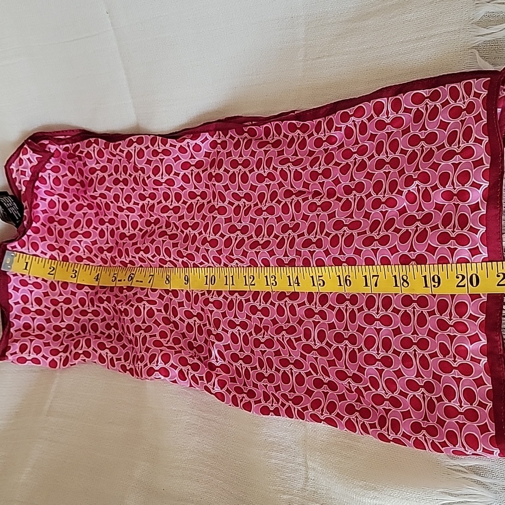 Coach Pink Patterned Scarf - Picture 7 of 7
